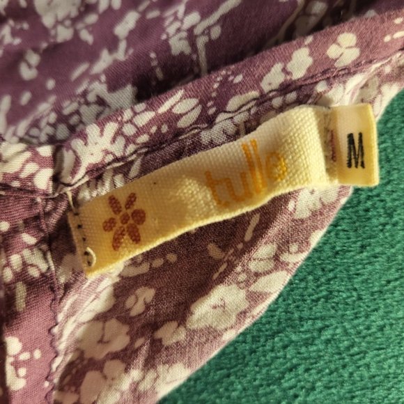 Anthropologie TULLE Peplum Boatneck Top Plum & Ivory M - Picture 7 of 10